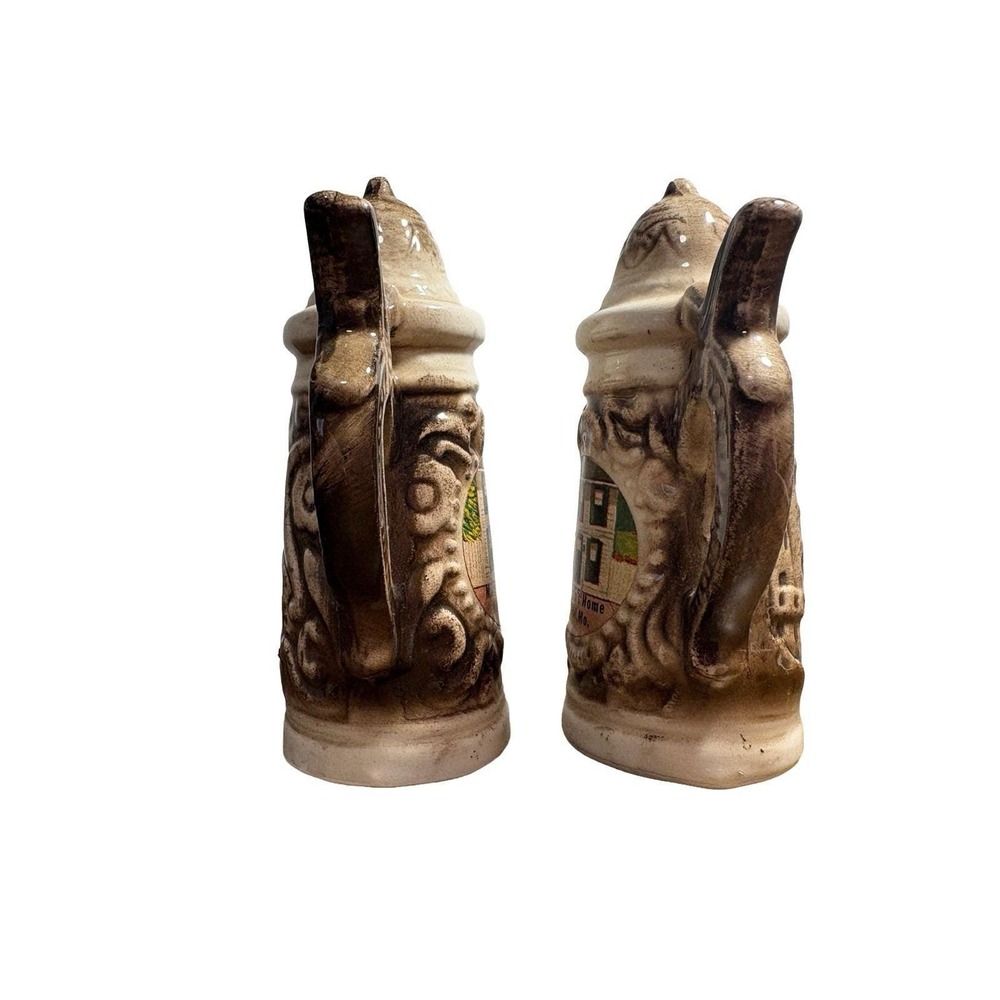 Vintage Ceramic Beer Stein Salt & Pepper Shakers with Handles Mark Twain's House - Picture 4 of 8